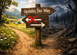 A trail sign is obviously modified to route a person the wrong way