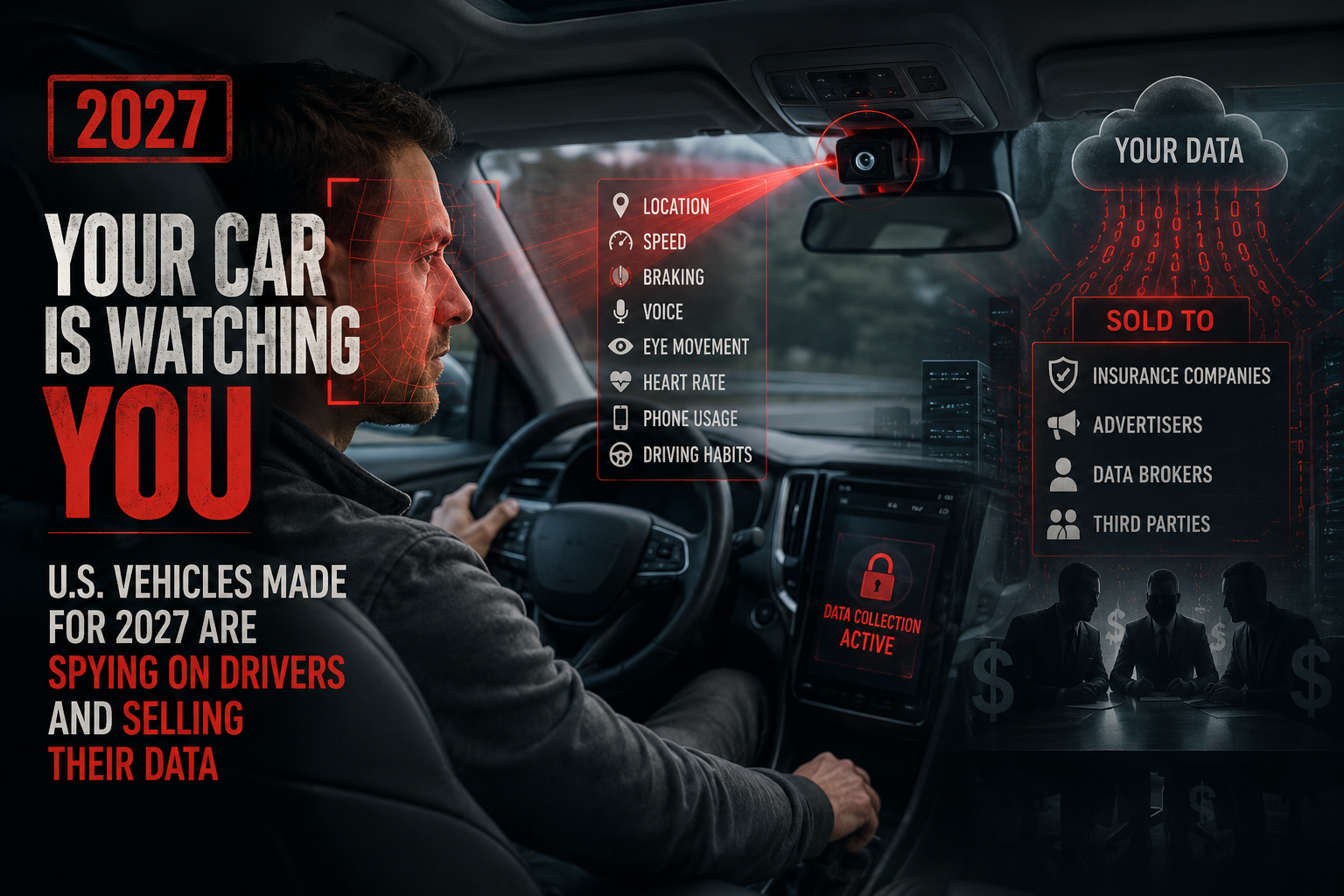 Image describing driving information that a car is collecting on the driver